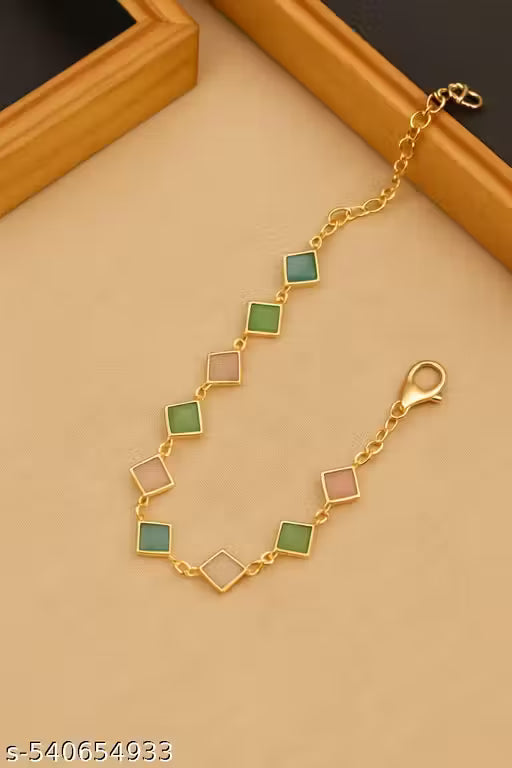 rose gold multicolour bids bracelet for women's