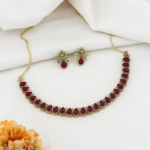 Silver Plated Necklace Set With Princess Unique Jewellery Sets Jewellery set 1