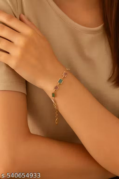 rose gold multicolour bids bracelet for women's